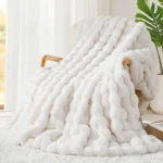 Touchat Luxury Faux Rabbit Fur Throw Blanket – Super Cozy and Warm