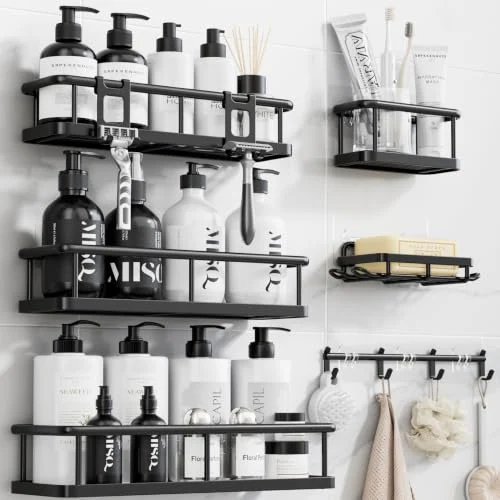 YASONIC Rustproof Shower Caddy – No Drilling Bathroom Organizer 6 Pack review